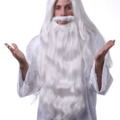 Sepia Wizard Wig & Beard Set Women's Costume Wigs
