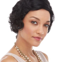 Sepia Roaring 20's Fingerwave Women's Costume Wigs