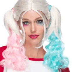 Sepia Harley Quinn Suicide Squad Villain Women's Costume Wigs