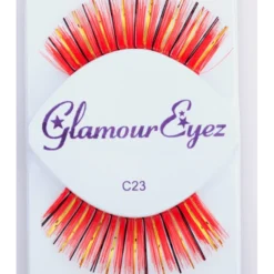 Sepia Red With Gold & Black Eyelash C23
