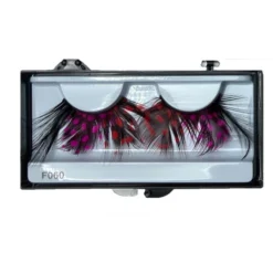 Lacey Costume Eyelash Feather Dot Orange/Pink