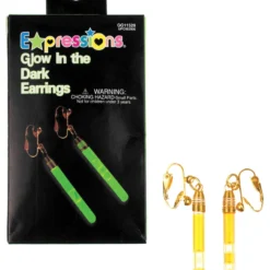 Morris Earrings Glow In Dark Green Costume Accessories