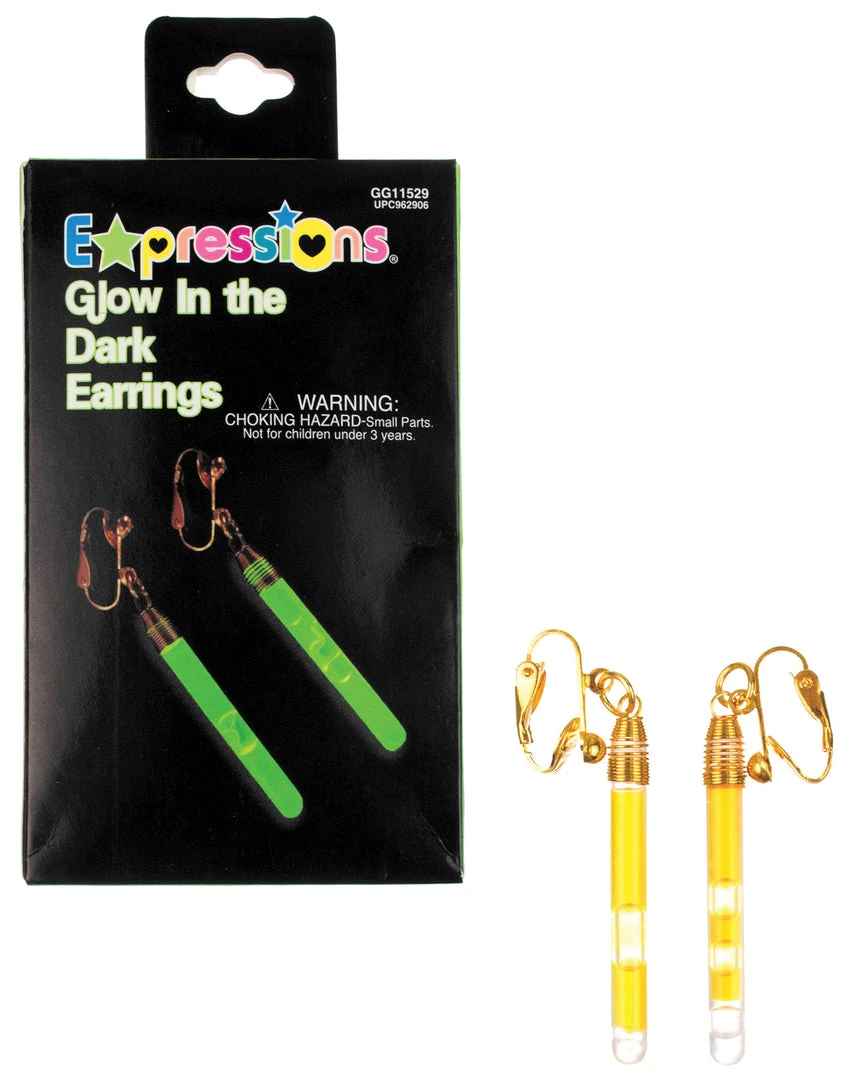 Morris Earrings Glow In Dark Green Costume Accessories 4 Morris Earrings Glow In Dark Green Costume Accessories