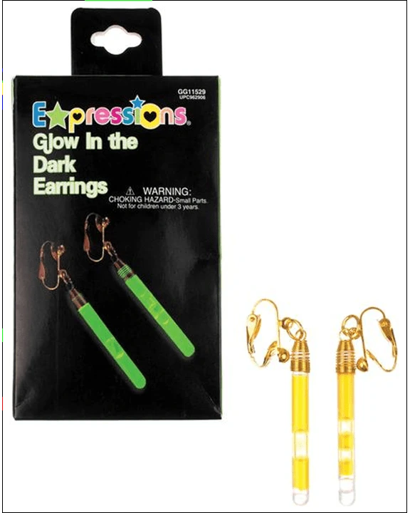 Morris Earrings Glow In Dark Green Costume Accessories 3 Morris Earrings Glow In Dark Green Costume Accessories