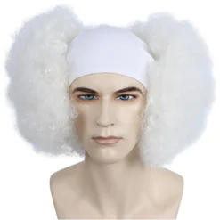 Lacey Costume Bald Curly Clown Deluxe - White Cloth Front