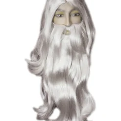 Lacey Costume Father Time Merlin Sorcerer Wig And Beard Set Women's Costume Wigs