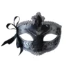 Morris Mardi Gras Eye Mask Silver Black Costume Accessories